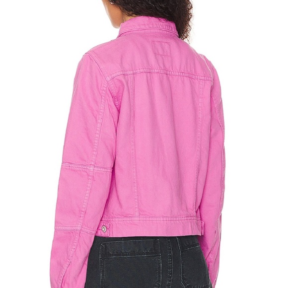 We The Free Rumors Denim Jacket in Vibrant Pink - Picture 2 of 5